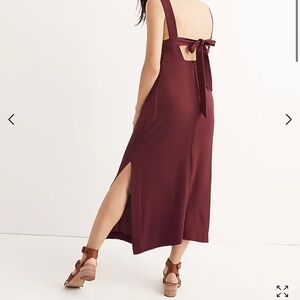 Madewell Burgundy Apron Tie Back Dress Small